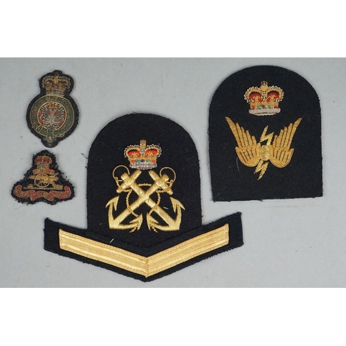 371 - A Large Collection Of Mainly British Military Gold And Silver Embroidered Regimental Cloth Badges.