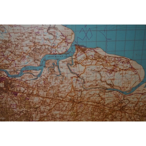 405 - A Large Mounted World War Two German 1:50000 Scale Invasion Map (Operation Sealion) Of Chatham & Mai... 