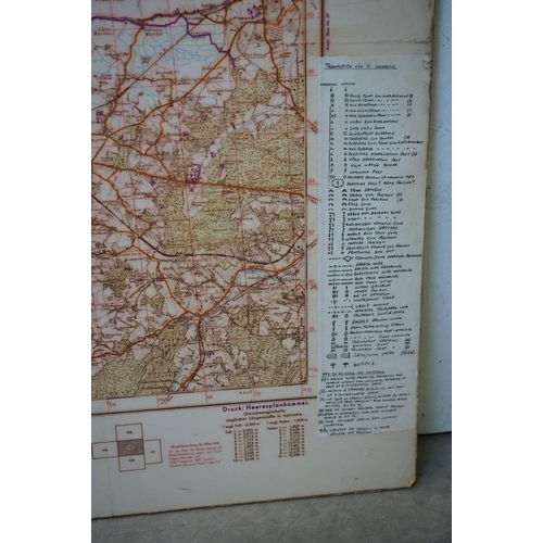 405 - A Large Mounted World War Two German 1:50000 Scale Invasion Map (Operation Sealion) Of Chatham & Mai... 