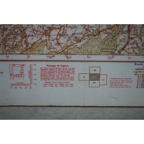 405 - A Large Mounted World War Two German 1:50000 Scale Invasion Map (Operation Sealion) Of Chatham & Mai... 