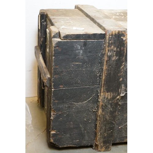 416 - A Large Wooden Naval Storage Trunk Marked To Captain E.W. BRIGGS Of The Royal Navy, Measures Approx ... 