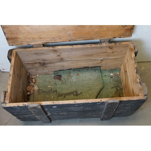 416 - A Large Wooden Naval Storage Trunk Marked To Captain E.W. BRIGGS Of The Royal Navy, Measures Approx ... 