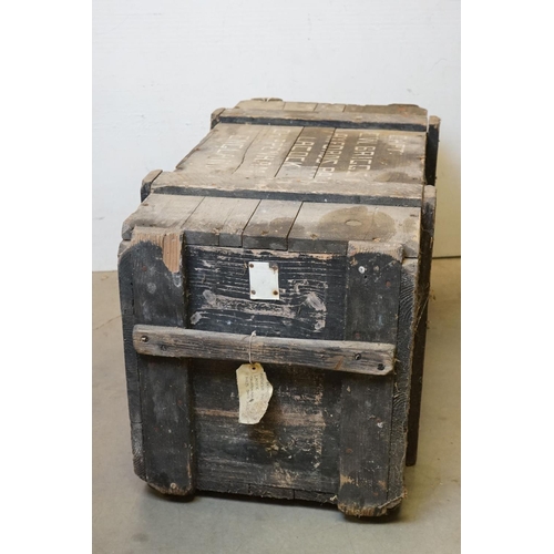 416 - A Large Wooden Naval Storage Trunk Marked To Captain E.W. BRIGGS Of The Royal Navy, Measures Approx ... 