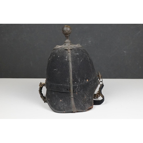 424 - A Royal Artillery Home Service Pattern Blue Cloth Helmet, Cork Patent Retailed By J. Daniels & Co. C... 