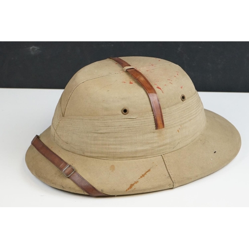 432 - A Vintage British Military Sola Pith Helmet, Maker Marked For The Army & Navy Co-Operative Society L... 