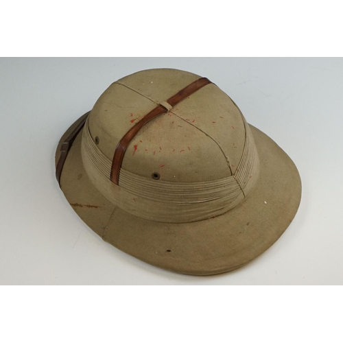 432 - A Vintage British Military Sola Pith Helmet, Maker Marked For The Army & Navy Co-Operative Society L... 