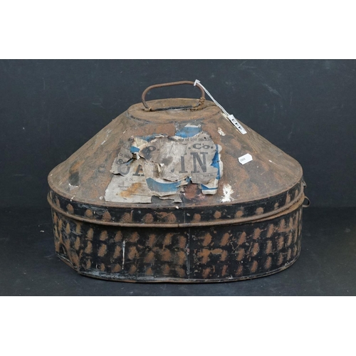 443 - A British Military Pith Helmet Contained Within A Metal Hat Box By Gieves, The Box Marked E.W. BRIGG... 