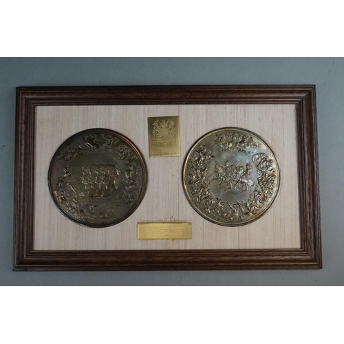 445 - The Great Waterloo Medal (By Authority Of The Waterloo Committee), Silver, Framed, With Uniface Repr... 