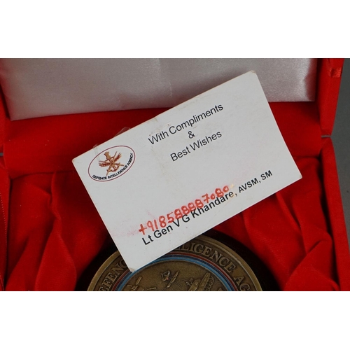 452 - A Cased Presentation Medallion From The Director General Of The Defence Intelligence Agency.