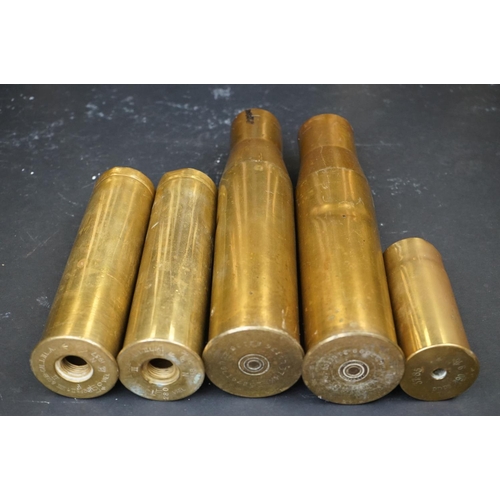 459 - A Large Collection Of Approx Sixteen World War One, World War Two And More Modern Brass Artillery Sh... 