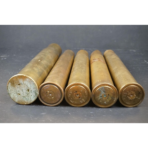 459 - A Large Collection Of Approx Sixteen World War One, World War Two And More Modern Brass Artillery Sh... 