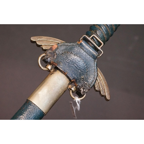 83A - A German Early Luftwaffe Officer Sword [M1935] with Hanger by David Malsch, Steinbach. The Grip Is A... 