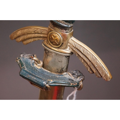 83A - A German Early Luftwaffe Officer Sword [M1935] with Hanger by David Malsch, Steinbach. The Grip Is A... 