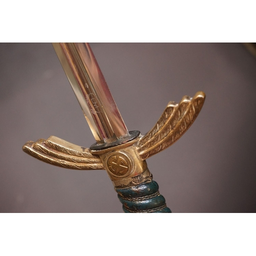 83A - A German Early Luftwaffe Officer Sword [M1935] with Hanger by David Malsch, Steinbach. The Grip Is A... 