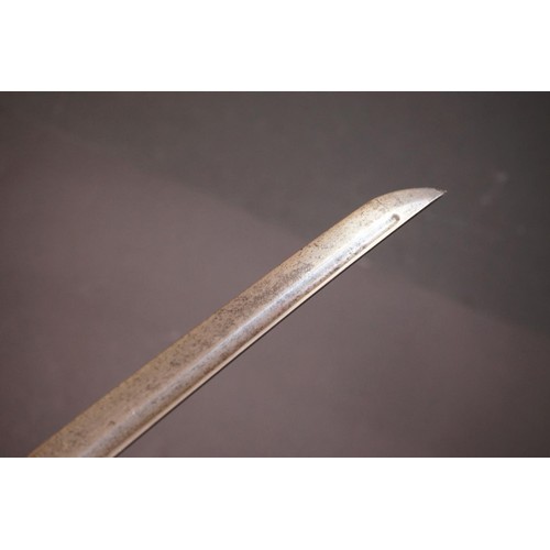 93A - A World War Two Japanese Officers Sword With Fullered Blade, Character Marks To Blade, Blade Length ... 