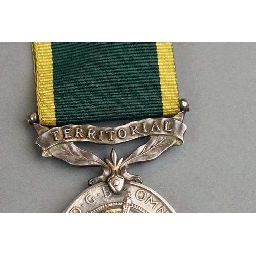 95A - A Full Size British World War Two Territorial Efficient Service Medal Correctly Named And Issued To ... 