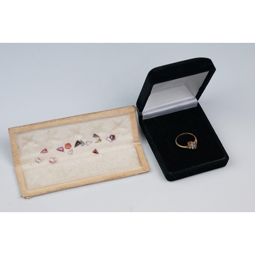 340 - Diamond five stone yellow gold ring (one stone deficient) five round brilliant cut diamonds, claw se... 