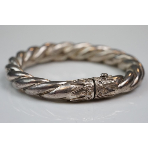 341 - Pair of hand made silver bangles