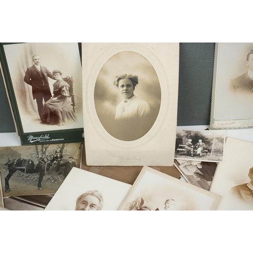 295 - A collection of antique CDV / Carte De Viste photographs and postcards.