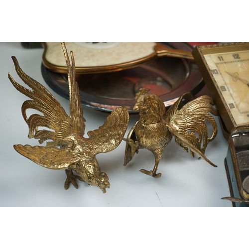 298 - A box of mixed collectables to include a hallmarked silver candlestick, a cased hallmarked silver fo... 