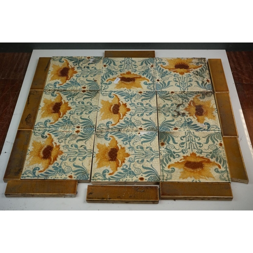 300 - A collection of antique Art Nouveau Minton tiles.