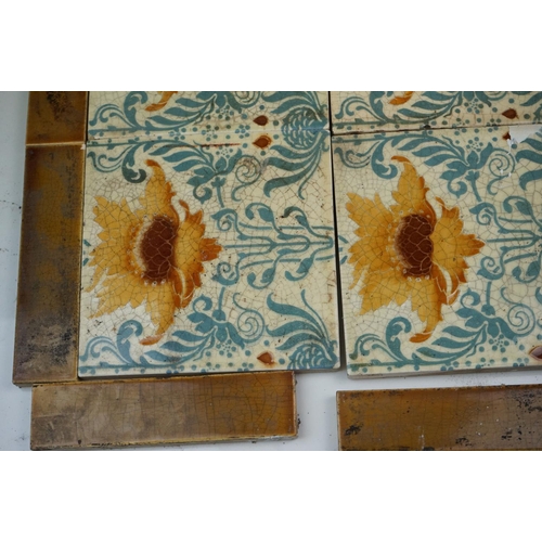 300 - A collection of antique Art Nouveau Minton tiles.
