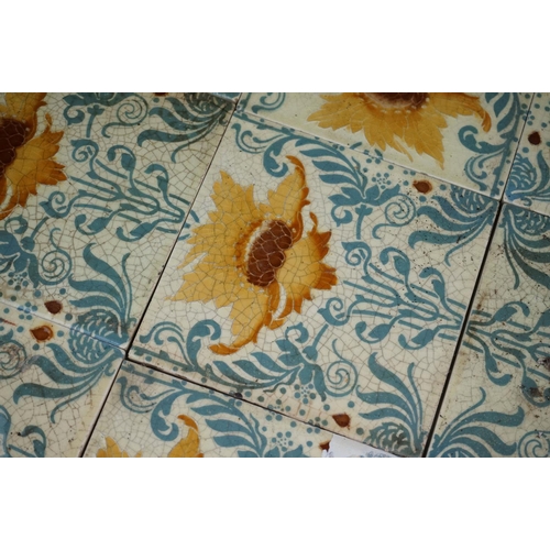 300 - A collection of antique Art Nouveau Minton tiles.