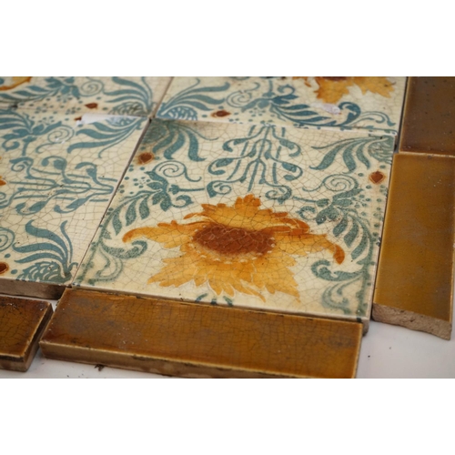 300 - A collection of antique Art Nouveau Minton tiles.