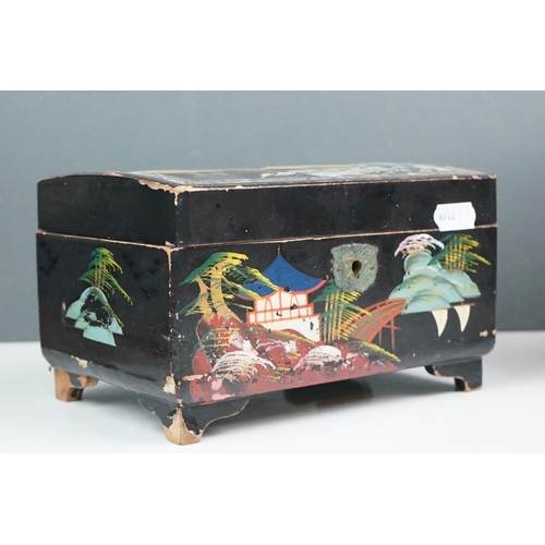 307 - A box of mixed collectables to include vintage costume jewellery, jewellery boxes and watches.