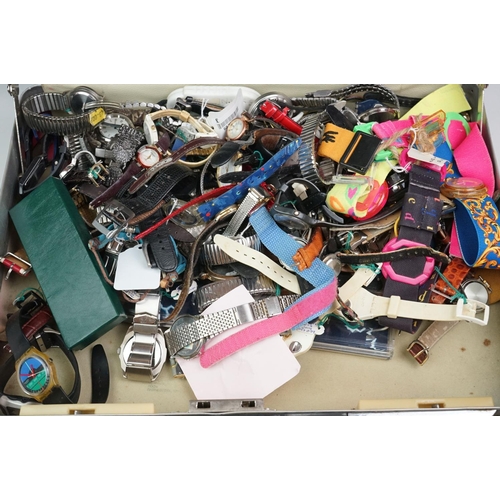 308 - A large collection of mainly quartz watches to include advertising examples.