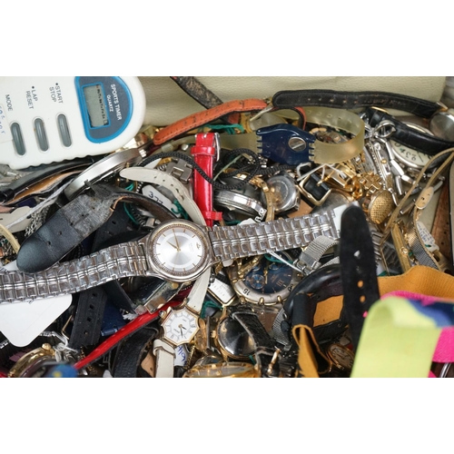 308 - A large collection of mainly quartz watches to include advertising examples.