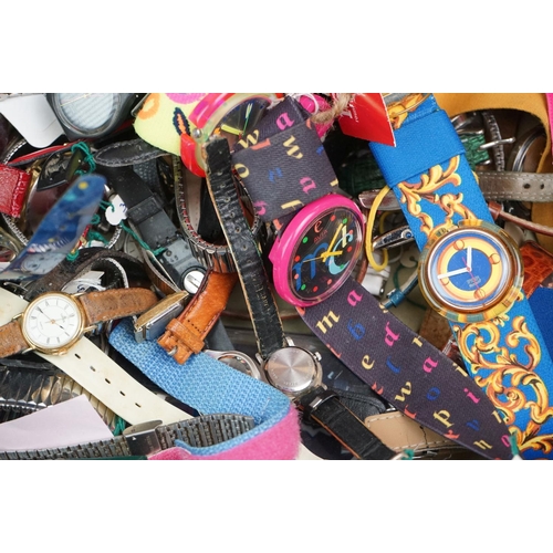 308 - A large collection of mainly quartz watches to include advertising examples.