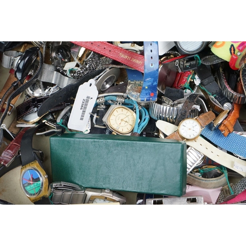 308 - A large collection of mainly quartz watches to include advertising examples.