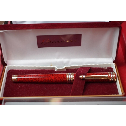 314 - A mixed collection of pens to include Parker, Barucci and Sheaffer examples.