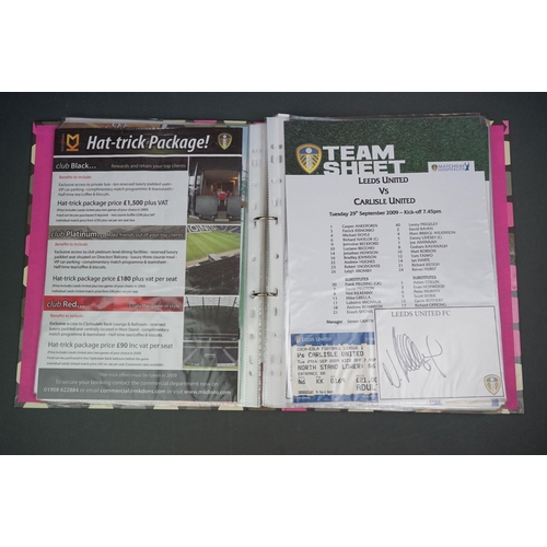 319 - Football - Leeds United fc, 2009/10 promotion season,  
a binder containing approx. 50 different tea... 
