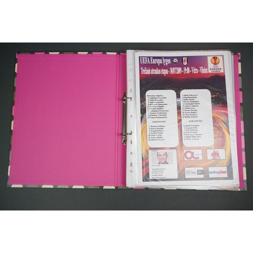 320 - Football - Fulham fc, 2009/10 run to Europa League final, a binder containing home and away teamshee... 
