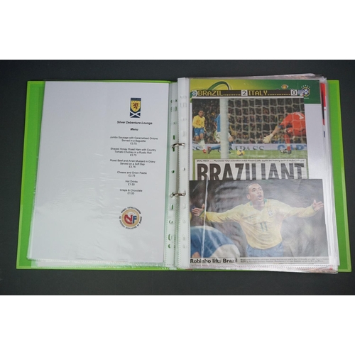 322 - Football - Internationals 2008-2013, a binder containing an extensive collection of teamsheets, tick... 
