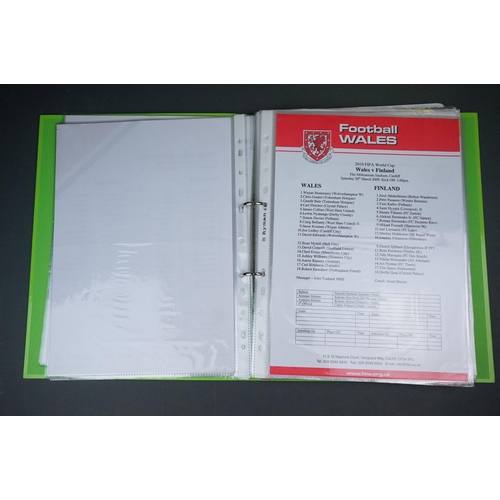 322 - Football - Internationals 2008-2013, a binder containing an extensive collection of teamsheets, tick... 