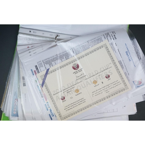 322 - Football - Internationals 2008-2013, a binder containing an extensive collection of teamsheets, tick... 