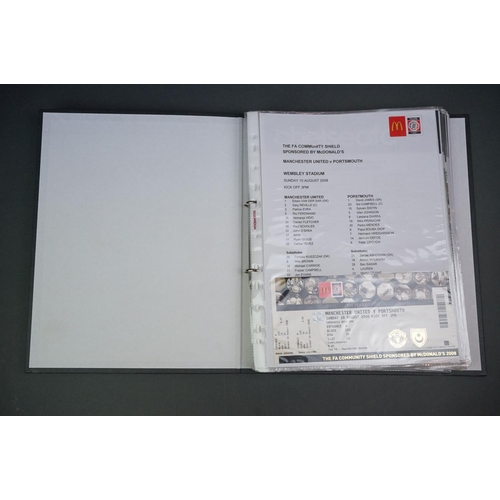 327 - Football - Portsmouth fc, a binder containing a collection of home and away teamsheets etc 2008/09 &... 