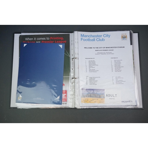 327 - Football - Portsmouth fc, a binder containing a collection of home and away teamsheets etc 2008/09 &... 