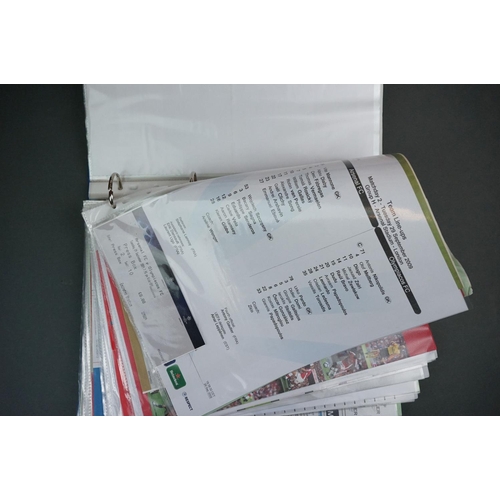 328 - Football - Arsenal fc 2009/10, a binder containing a collection of teamsheets, tickets, menus etc, t... 