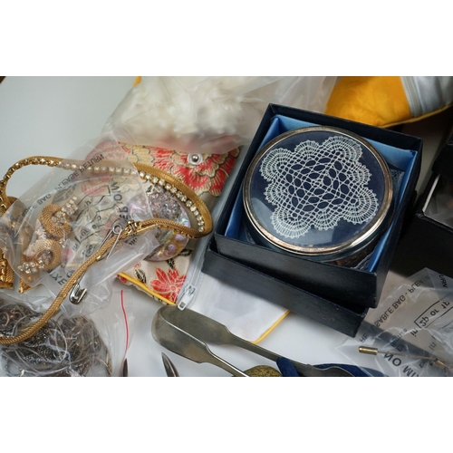 335 - A large collection of mainly vintage costume jewellery to include silver bangles and other silver ex... 
