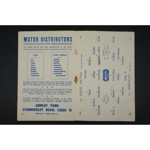57 - Two Leeds United 1940s home football programmes to include v Doncaster 11th Oct 1947 (pen t/c) and v... 
