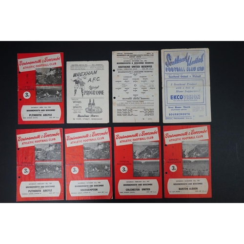 241 - 25 1950s football programmes to include Bournemouth Res v Southend Res 24th No 1956 single sheet (p/... 