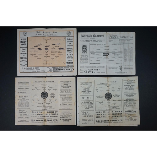 242 - 12 1940s football programmes to include Blackpool v Middlesbrough 10th April 1948, FAC Coventry City... 