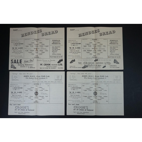 249 - Non League Football - Five 1940/50s Gateshead home programmes to include v Liverpool FAC 3rd rnd 10t... 