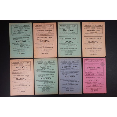 257 - Non League Football - 27 1950s Hastings home programmes to include 6 x 1955/56 featuring Brighton SF... 