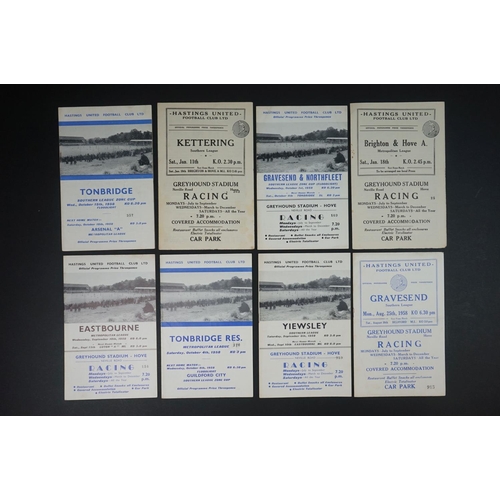 257 - Non League Football - 27 1950s Hastings home programmes to include 6 x 1955/56 featuring Brighton SF... 