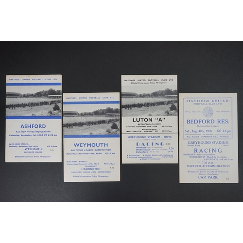 257 - Non League Football - 27 1950s Hastings home programmes to include 6 x 1955/56 featuring Brighton SF... 